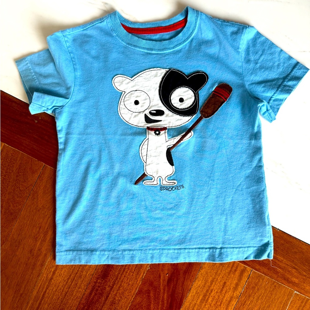SPROCKETS Boys Blue Kids T-Shirt Patch Top Tee Size 6